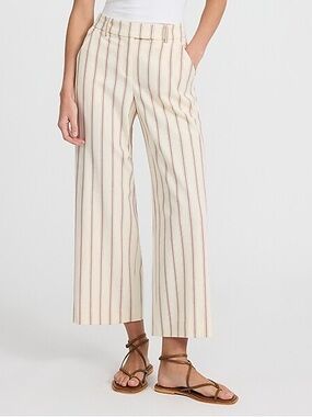 Express- Striped Mid Rise Ankle Trouser